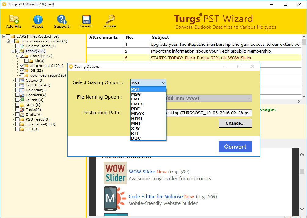 Turgs PST Wizard screenshot