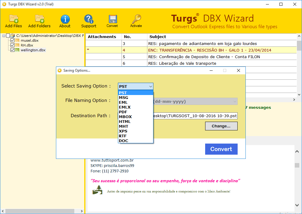 DBX Converter screenshot