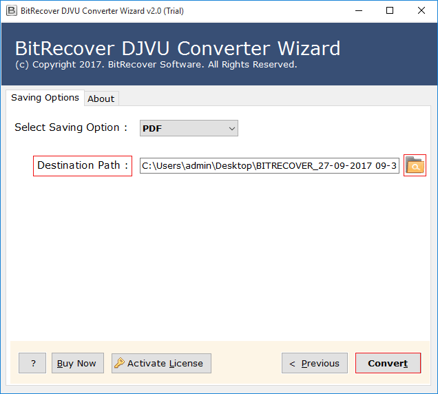 save DjVu Conversion location