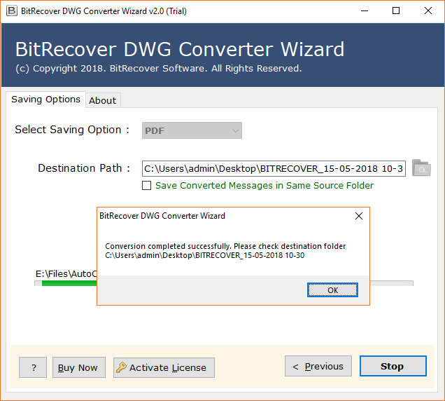 DWG File Conversion Process Ends