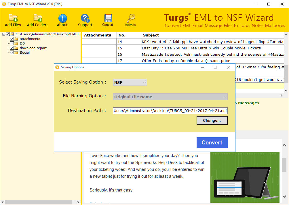 Windows 10 EML to NSF Wizard full
