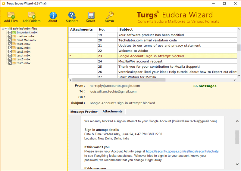 Read Eudora file