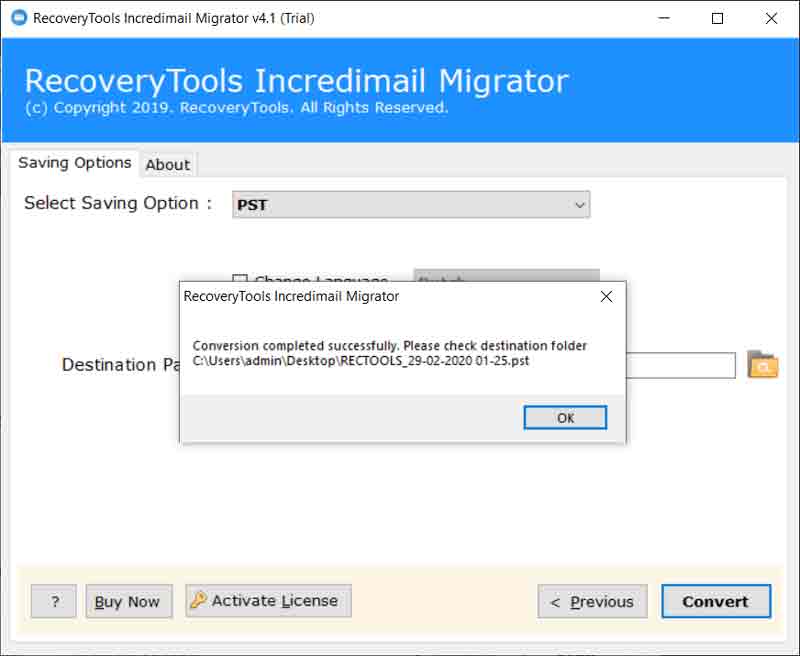 incredimail to outlook conversion done