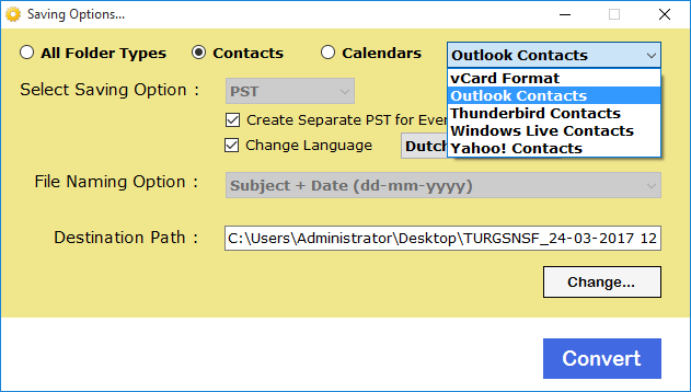 Lotus Notes Contacts to Outlook Format