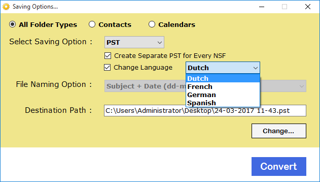 NSF to PST Saving Option