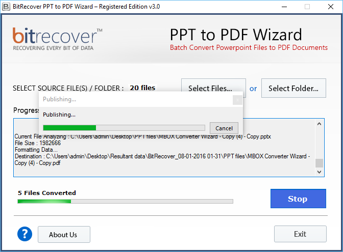 Changing PPTX to PDF