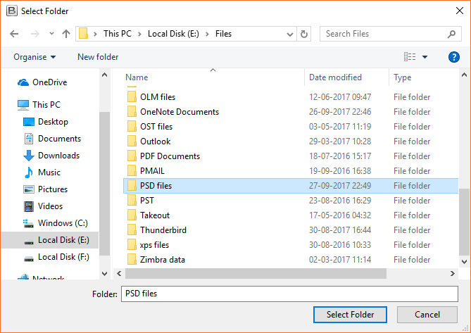 Select PSD files
