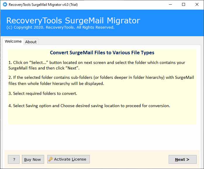 run surgemail converter wizard