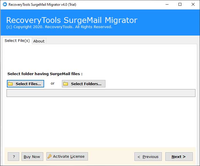 select surgemail files