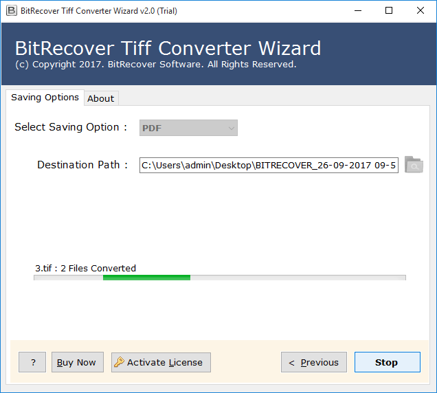 TIFF to PDF Conversion Start