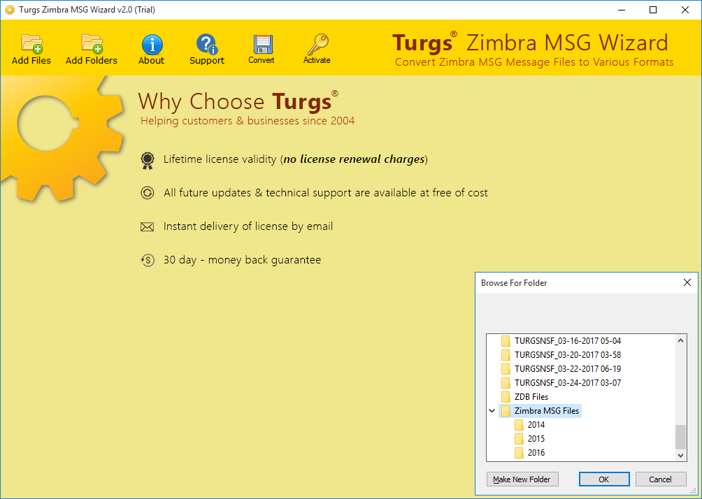 Select Single/Multiple Zimbra MSG File(s)