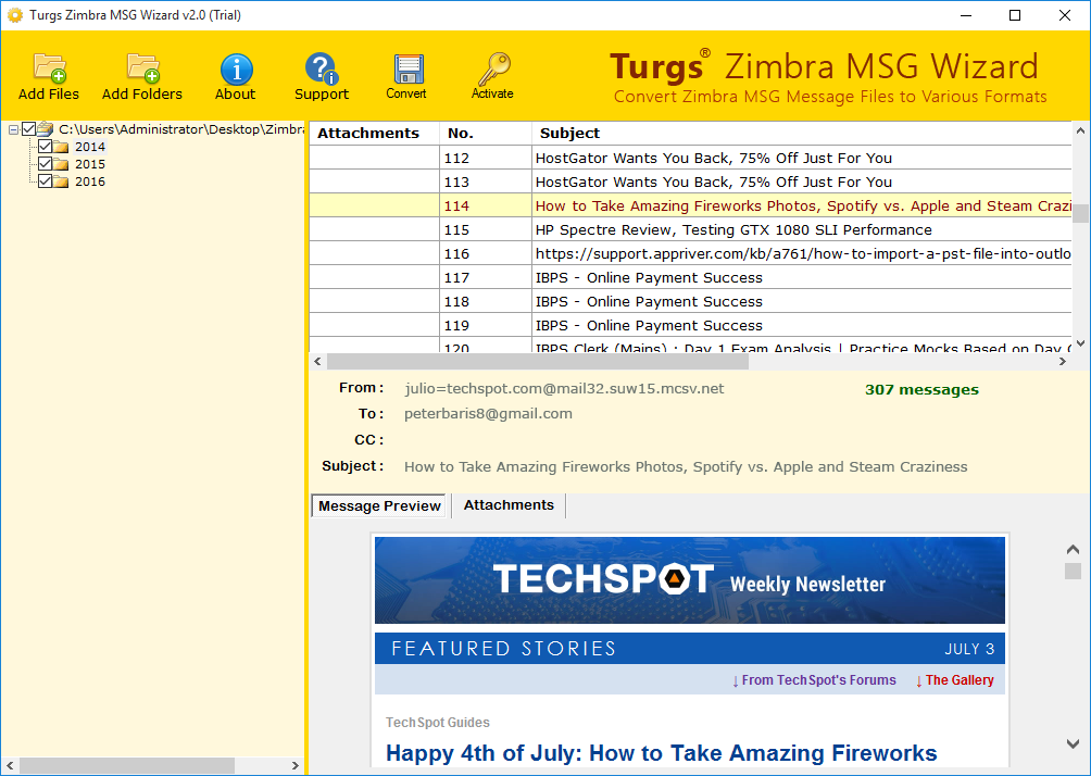 Zimbra MSG File Preview